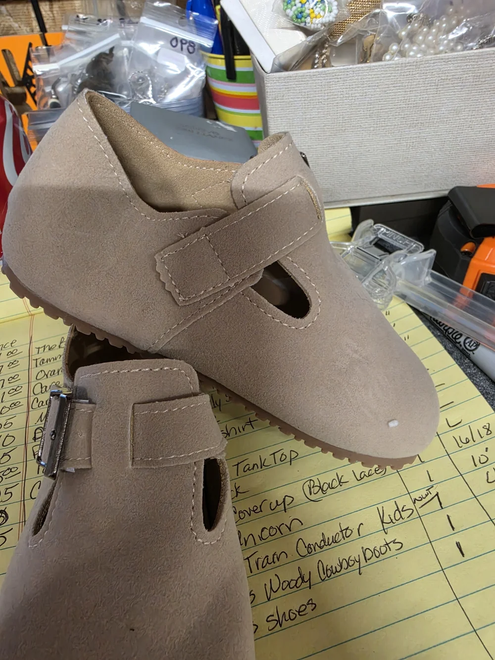 AT-1 Kids Taupe Mary Jane Comfort Shoes Size7